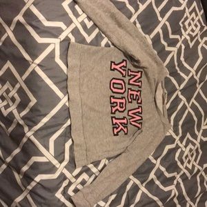 Grey ‘New york’ crop shirt